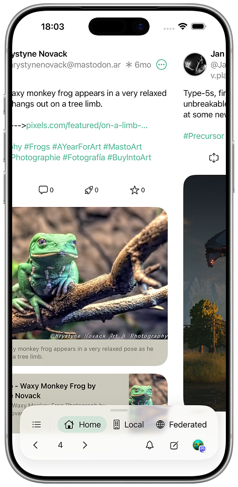 Pipilo timeline in horizontal conversation view
